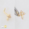 MULTI CZ CROSS CRUCIFIX 316L SURGICAL STEEL L-SHAPE NOSE RING MULTI CZ CROSS CRUCIFIX 316L SURGICAL STEEL L-SHAPE NOSE RING